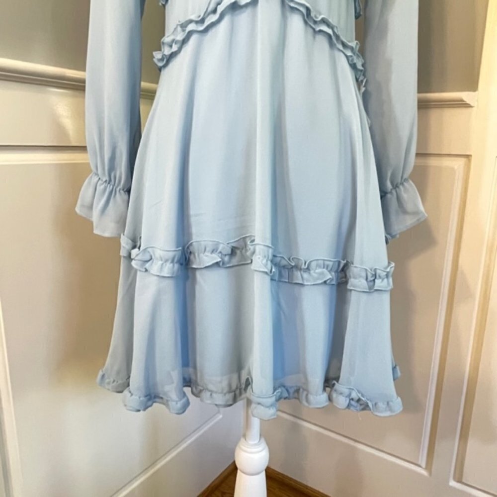 B. Darlin Chiffon Tiered Ruffled Dress 3 4 New - Picture 5 of 8